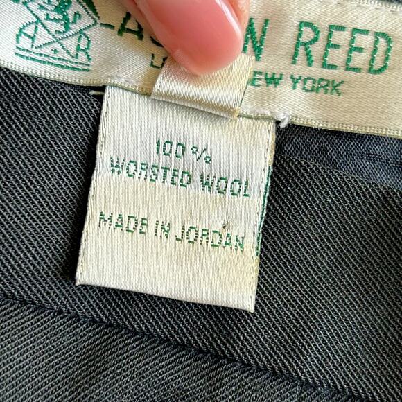 Vintage 100% Pure Virgin Wool Austin Reed Skirt Womens Black Pockets Midi Size 6 - Picture 5 of 9